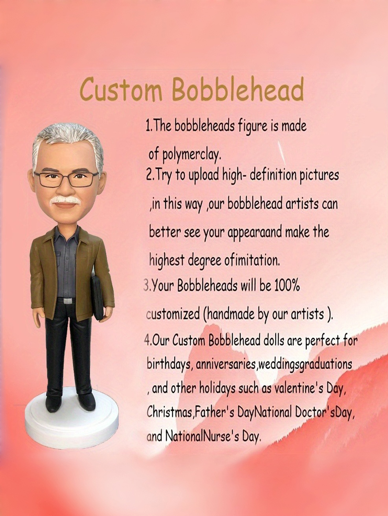 Custom Bobblehead Dolls Personalized Gifts Made from Clay
